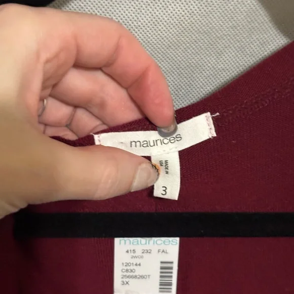 Maurices Deep Red Hooded Sweater - Picture 3 of 4